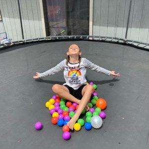 A kids rainbow long sleeve t-shirt